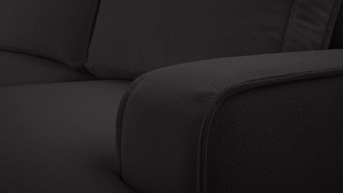 WOHNLANDSCHAFT Ablia Schwarz 364/168/87 cm mit Schlaffunktion - Schwarz, Kunststoff/Textil (364/87/168cm) - AX Living