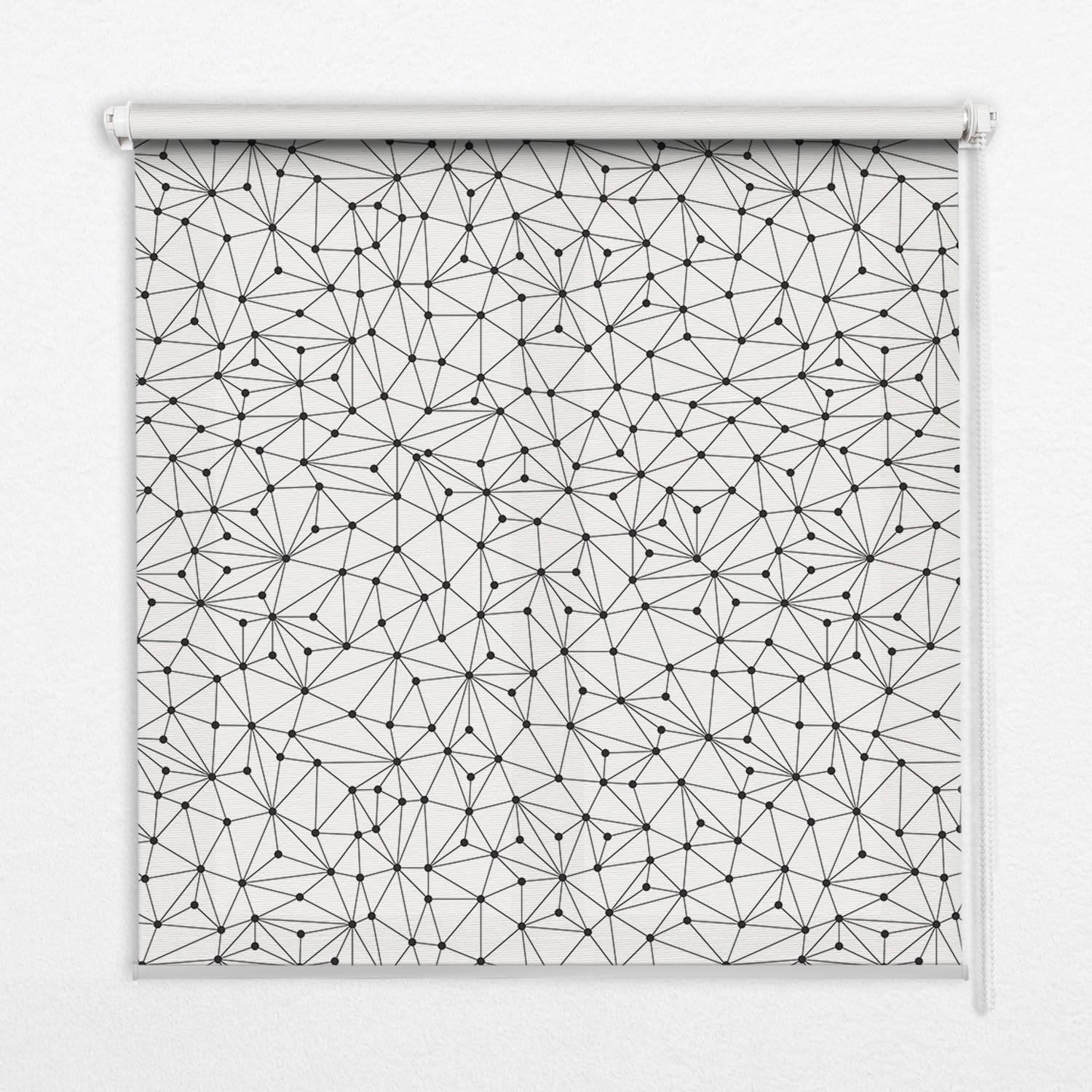 INNENROLLO - Fensterrollo - Rollo - 140x140 cm - Verbundene Punkte - Schwarz, Kunststoff (140/140/0.5cm) - TULUP