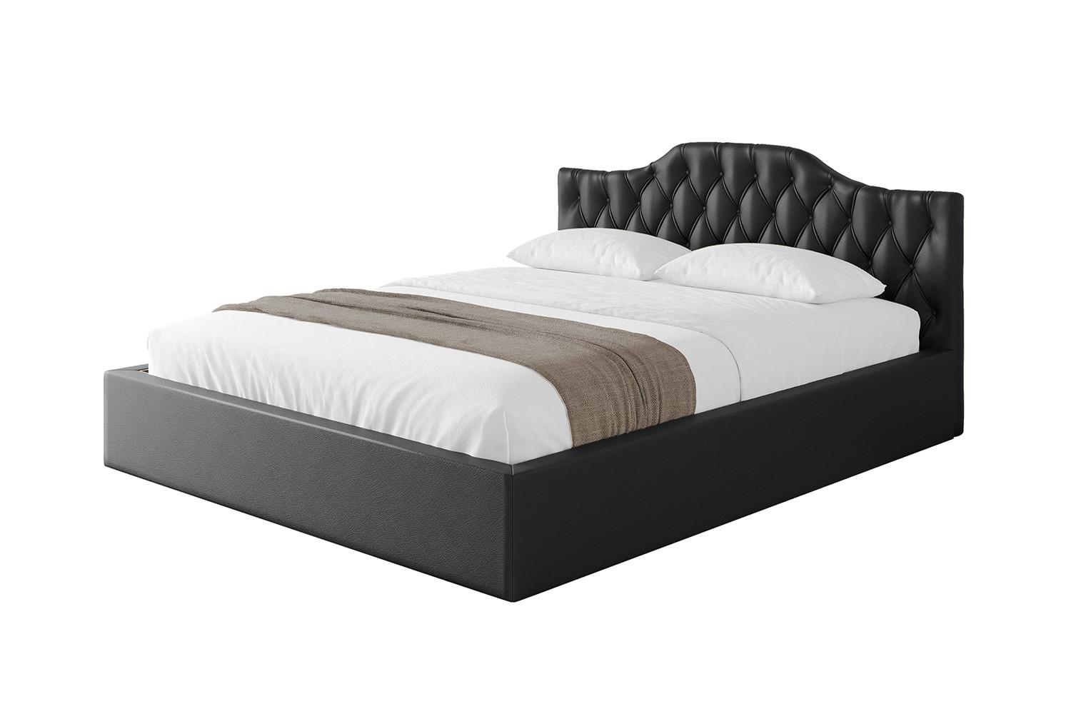 POLSTERBETT mit Bettkasten und Lattenrost, Bett mit Matratze H3/H4 - FALIO-V1 120x200 Schwarz Kunstleder - Schwarz Hochglanz, Holzwerkstoff/Textil (120/200cm) - ALTDECOR