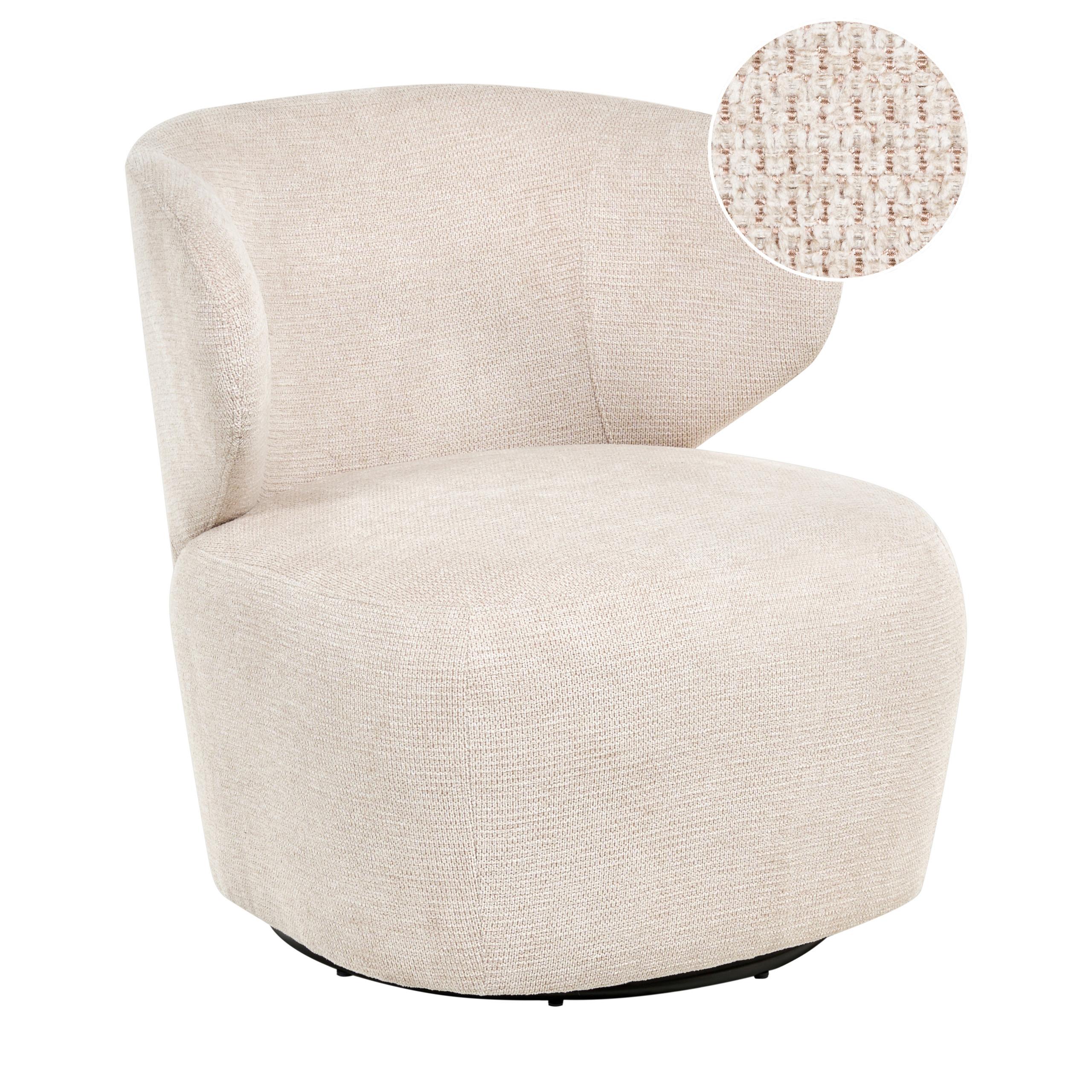DREHSESSEL Stoff Beige Alvdal - Beige, Textil (74/73/79cm) - Beliani