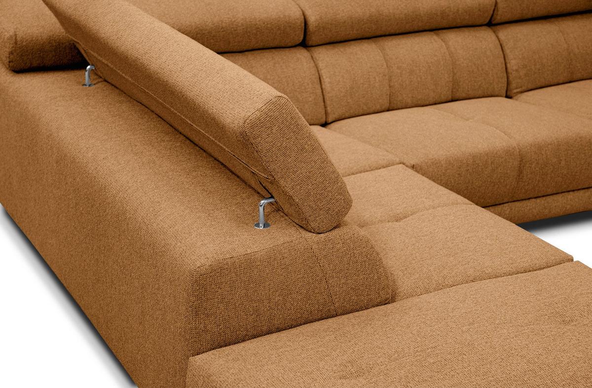 ECKSOFA MORELLO 5-Sitzer, orange - Schwarz/Orange, Holzwerkstoff/Textil (158/269cm) - Wozimo
