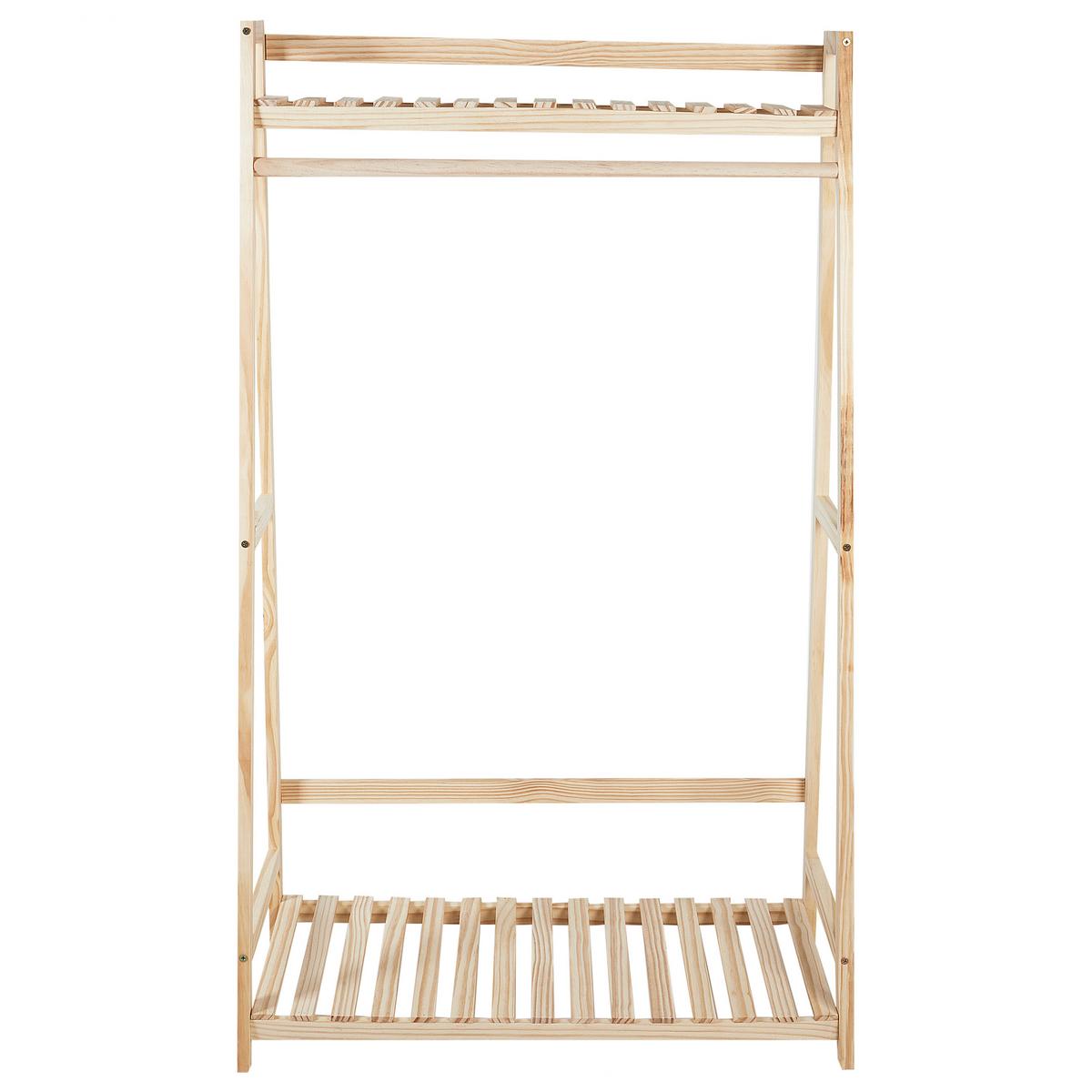 KLEIDERSTÄNDER Bambusholz hellbraun 135 cm Baker - Hellbraun, Holz (80/135/39cm) - Beliani