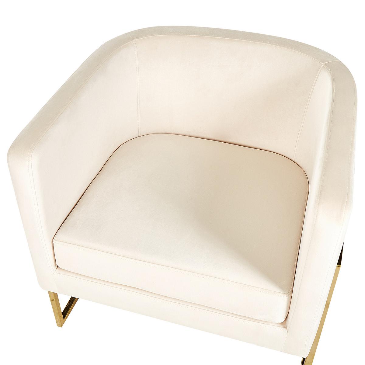 SESSEL Samtstoff Beige Sirkka - Beige, Textil/Metall (72/71/70cm) - Beliani