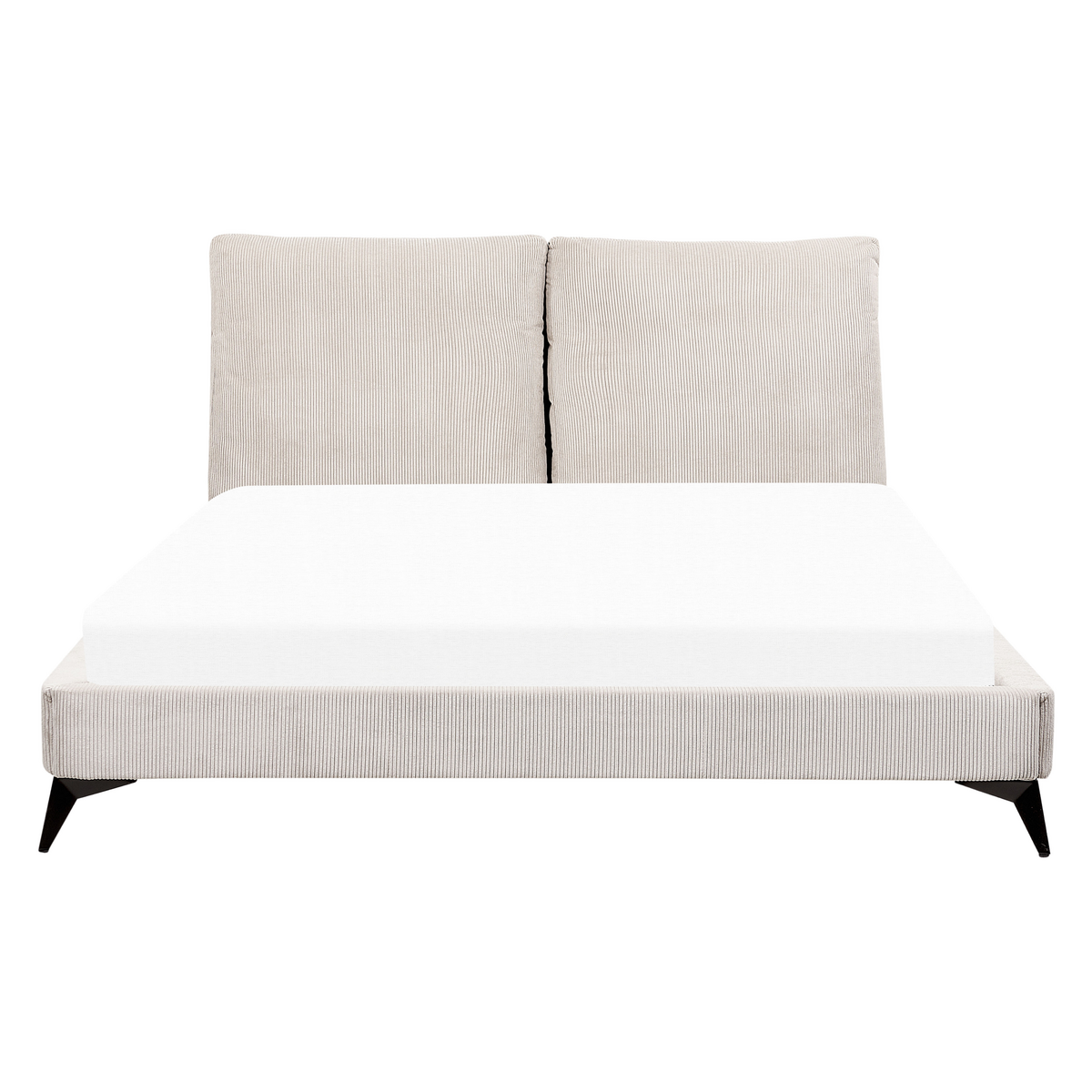 POLSTERBETT 160/200cm Helles Beige Melle - Beige, Naturmaterialien/Textil (160/200cm) - Beliani
