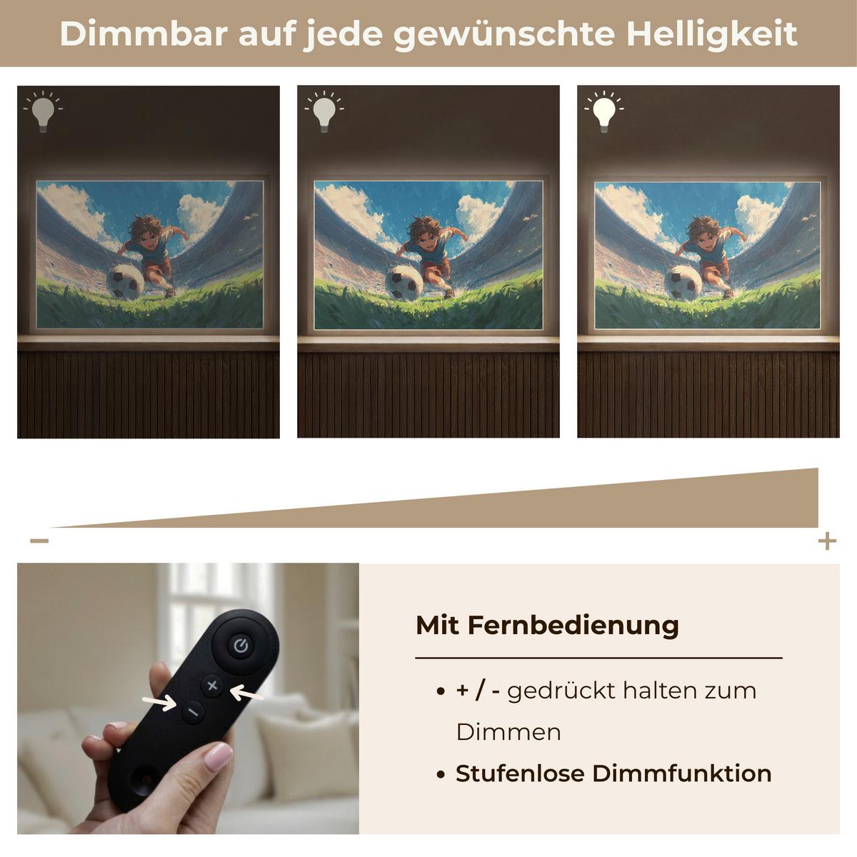 NACHTTISCHLAMPE MIT AKKU Stadion - Fußballer - Ball 60x40 cm - Blau, Holzwerkstoff (8/60/40cm) - OnlyWow