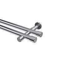 GARDINENSTANGE Prestige Santo 120 cm, 2-läufig (ohne Ringe), 20 mm Ø Chrom - Chromfarben, Metall (120cm) - INTERDECO