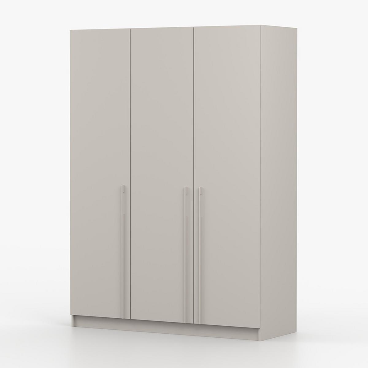 DREHTÜRENSCHRANK ROSA 3D 150/210/55, 3-türig, Kaschmir - Kaschmir, Holzwerkstoff (150/210/55cm) - imoebel24
