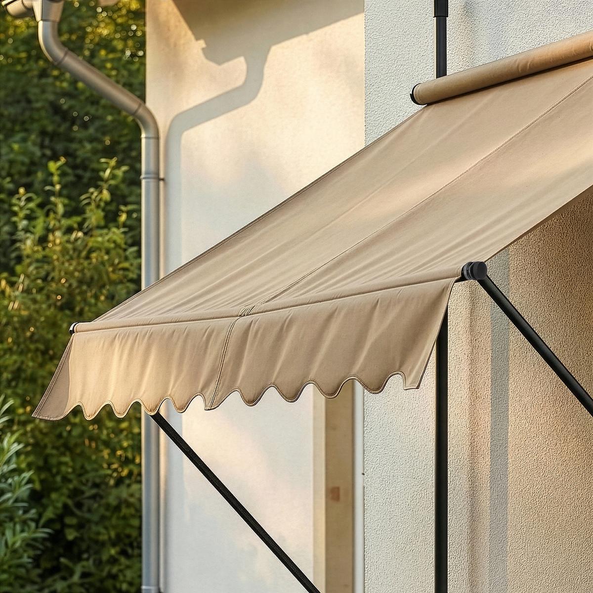 KLEMMMARKISE Stem - Sandfarben, Textil/Metall (200/309/120cm) - pro.tec
