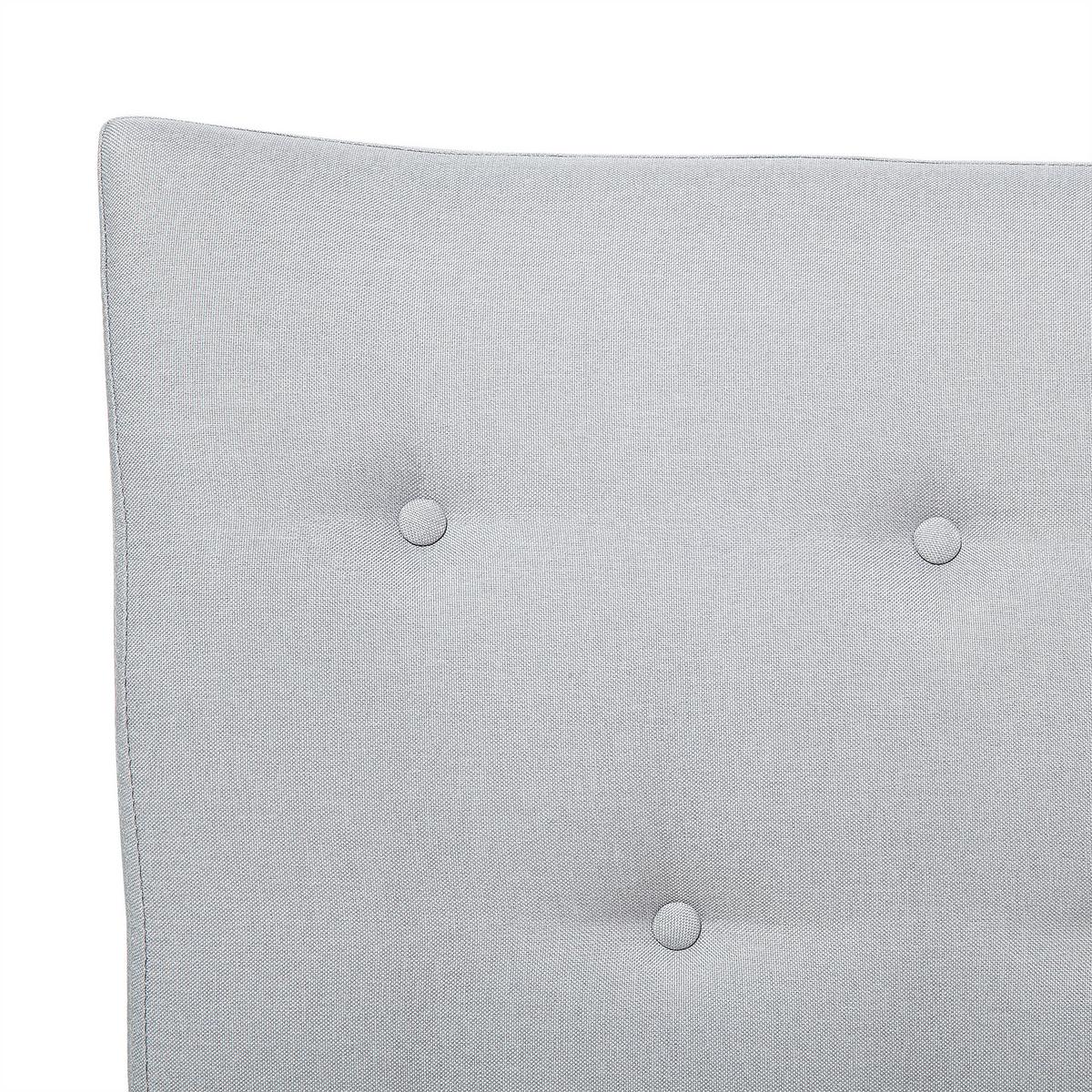 POLSTERBETT mit Lattenrost 180x200 cm Grau Saverne - Hellgrau, Textil (180/200cm) - Beliani