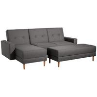 FUNKTIONSSOFA mit Hocker Kattie Flachgewebe anthrazit - Anthrazit, Kunststoff (144/230cm) - 58aufmkessel