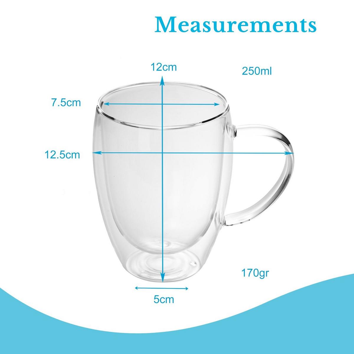 KAFFEEGLAS 250 ml (4er-Set) - Transparent, Glas - Intirilife