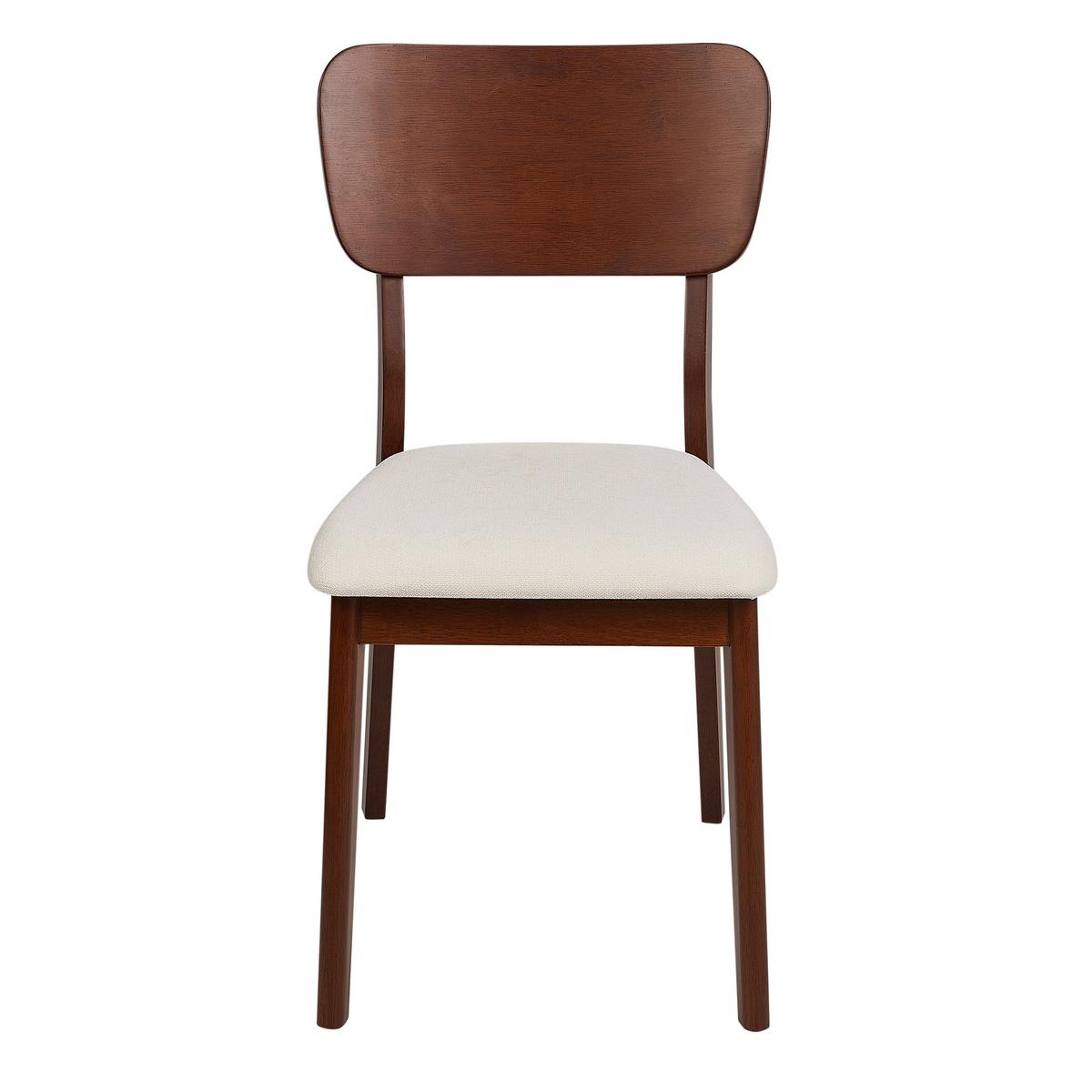 ESSZIMMERSTUHL 2er-Set Dunkler Holzfarbton Minier - Dunkelbraun/Beige, Holz (46/85/51cm) - Beliani