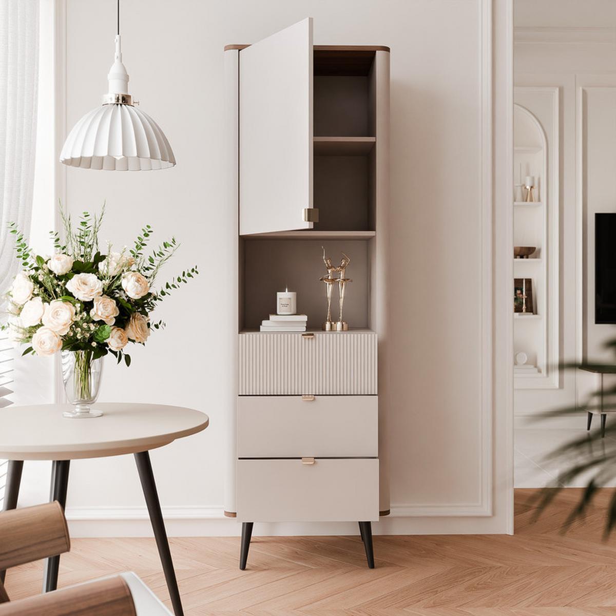 BÜCHERREGAL NAVANI 90/40/163 cm, Kaschmir / Nussbaum - Nussbaumfarben/Schwarz, Holzwerkstoff/Metall (90/163/40cm) - Idohome