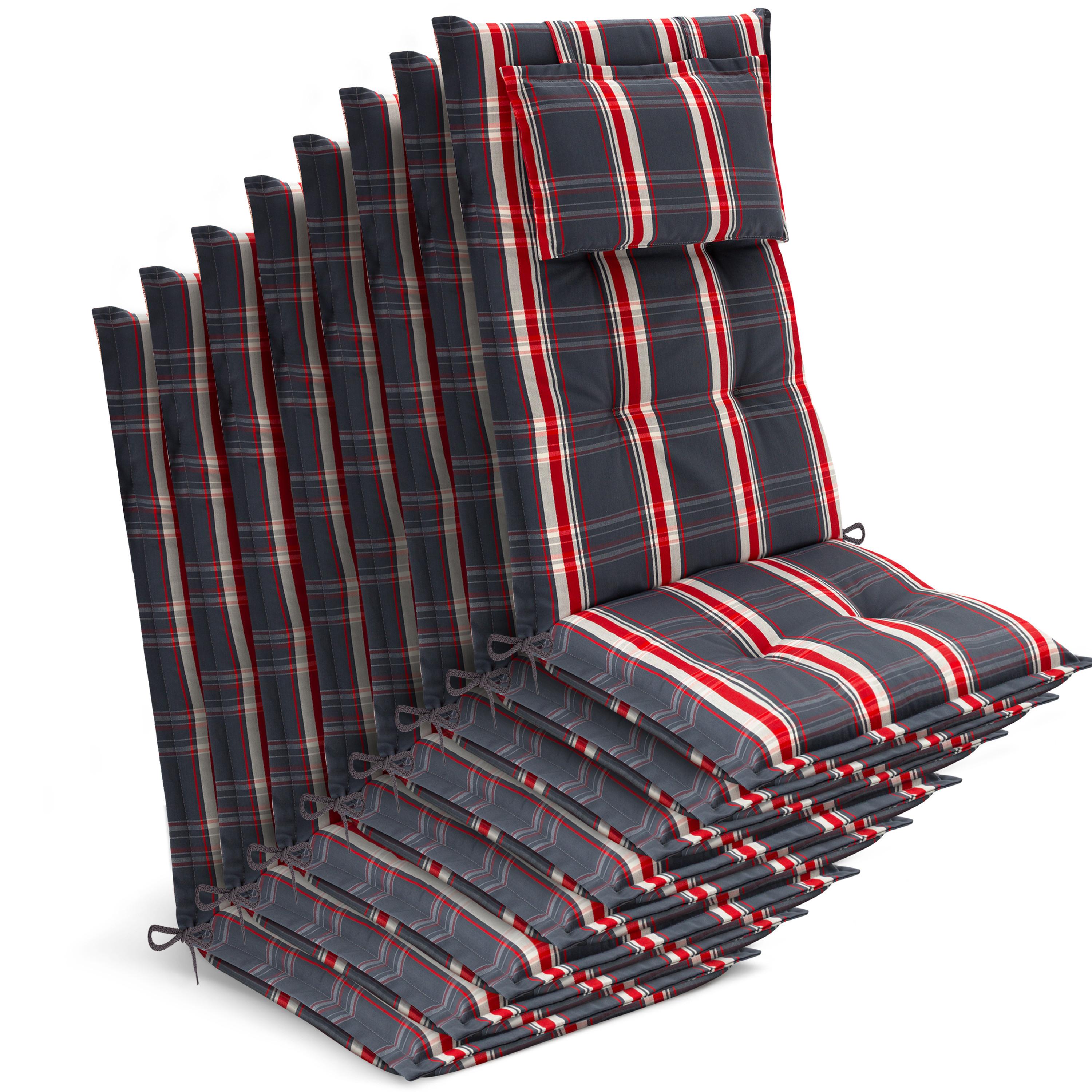 HOCHLEHNER Highlux HL 120x52x7cm Grau-Rot-Kariert (8tlg) - Rot, Textil (52/120cm) - Beautissu 