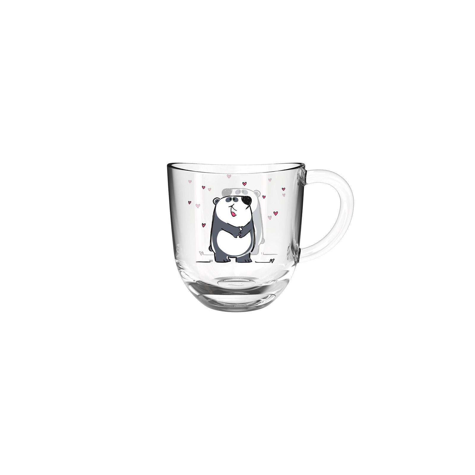 KINDERTASSE Bambini Panda 280 ml - Schwarz/Weiß, Glas (0.28L) - Leonardo Living