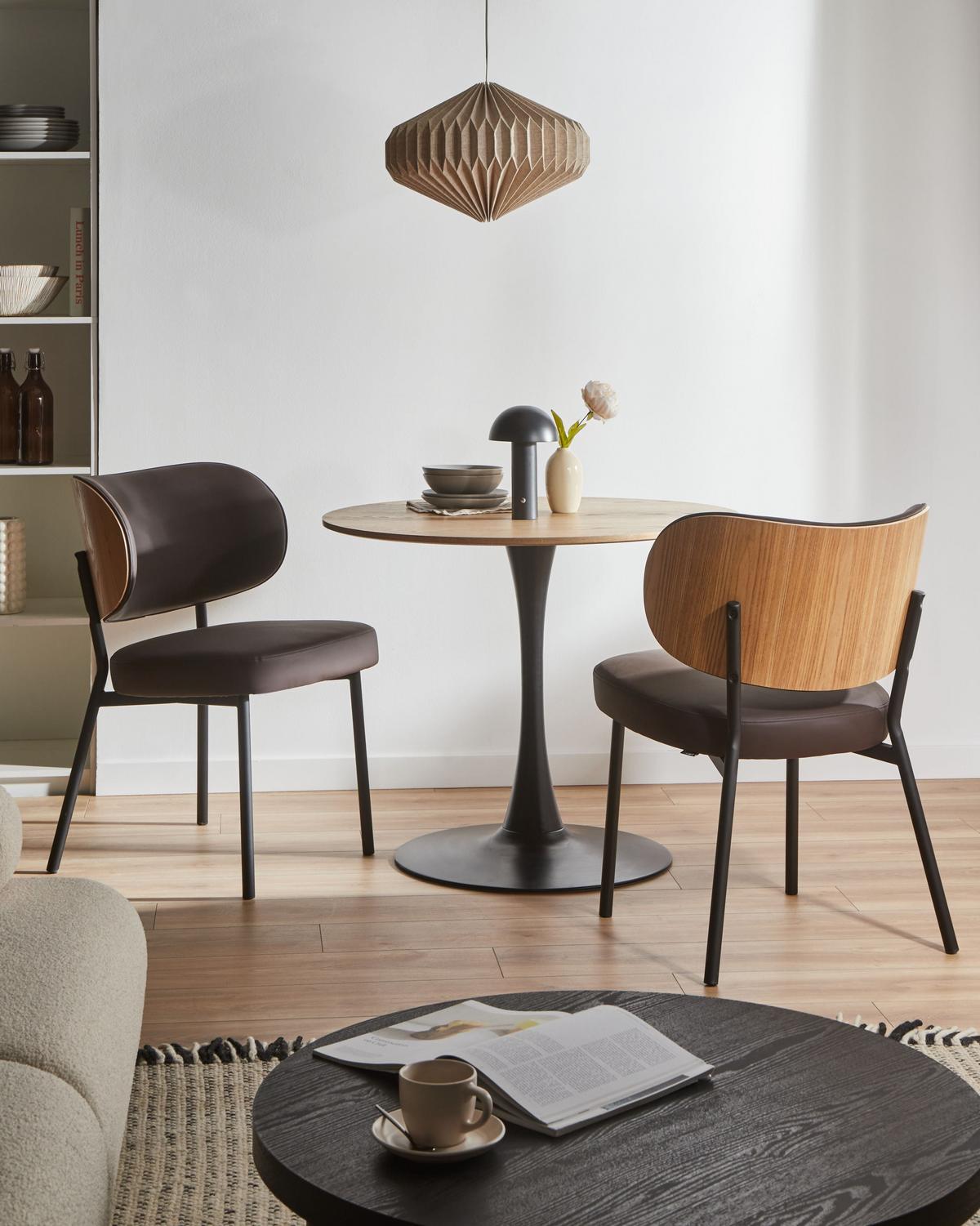 ESSZIMMERSTUHL 2er-Set Kunstleder Dunkelbraun Wonder - Dunkelbraun, Kunststoff (55/82/65cm) - Beliani
