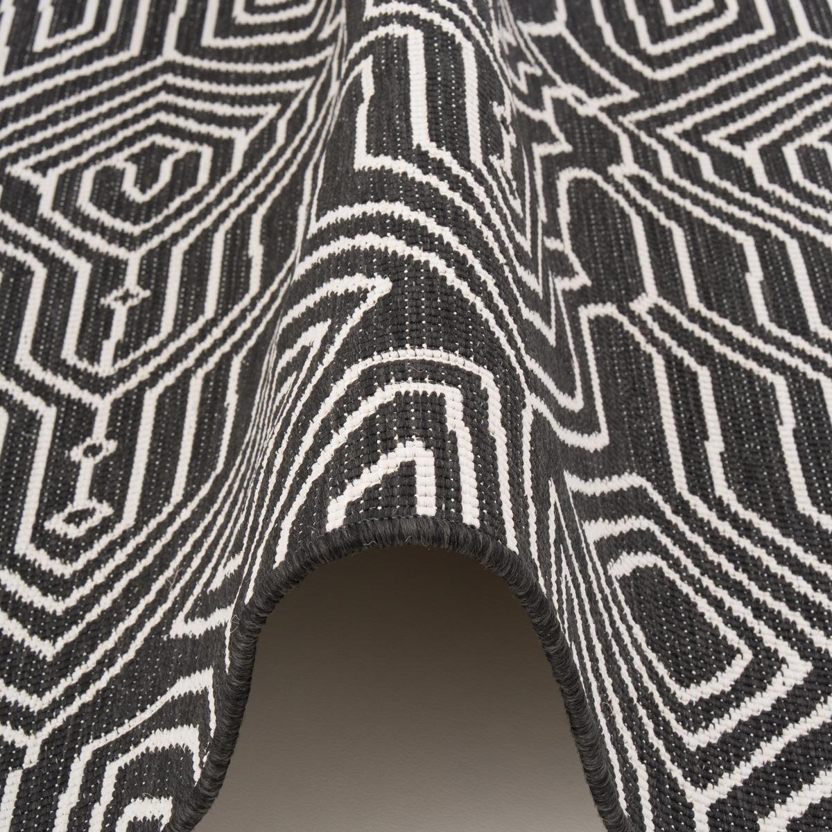 IN- UND OUTDOOR TEPPICH LÄUFER BEIDSEITIG NEWPORT - Schwarz, Textil (100/100cm) - Snapstyle