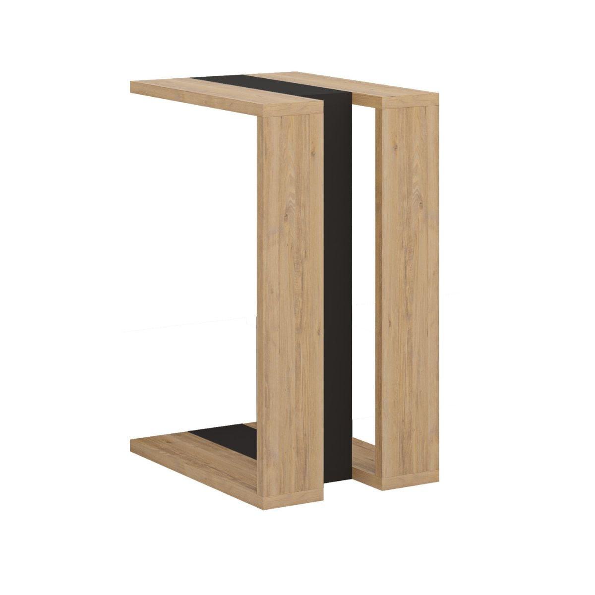 BEISTELLTISCH H57 cm - Macha - Eiche Bianco, Holzwerkstoff (35.5/40/57cm) - Calicosy