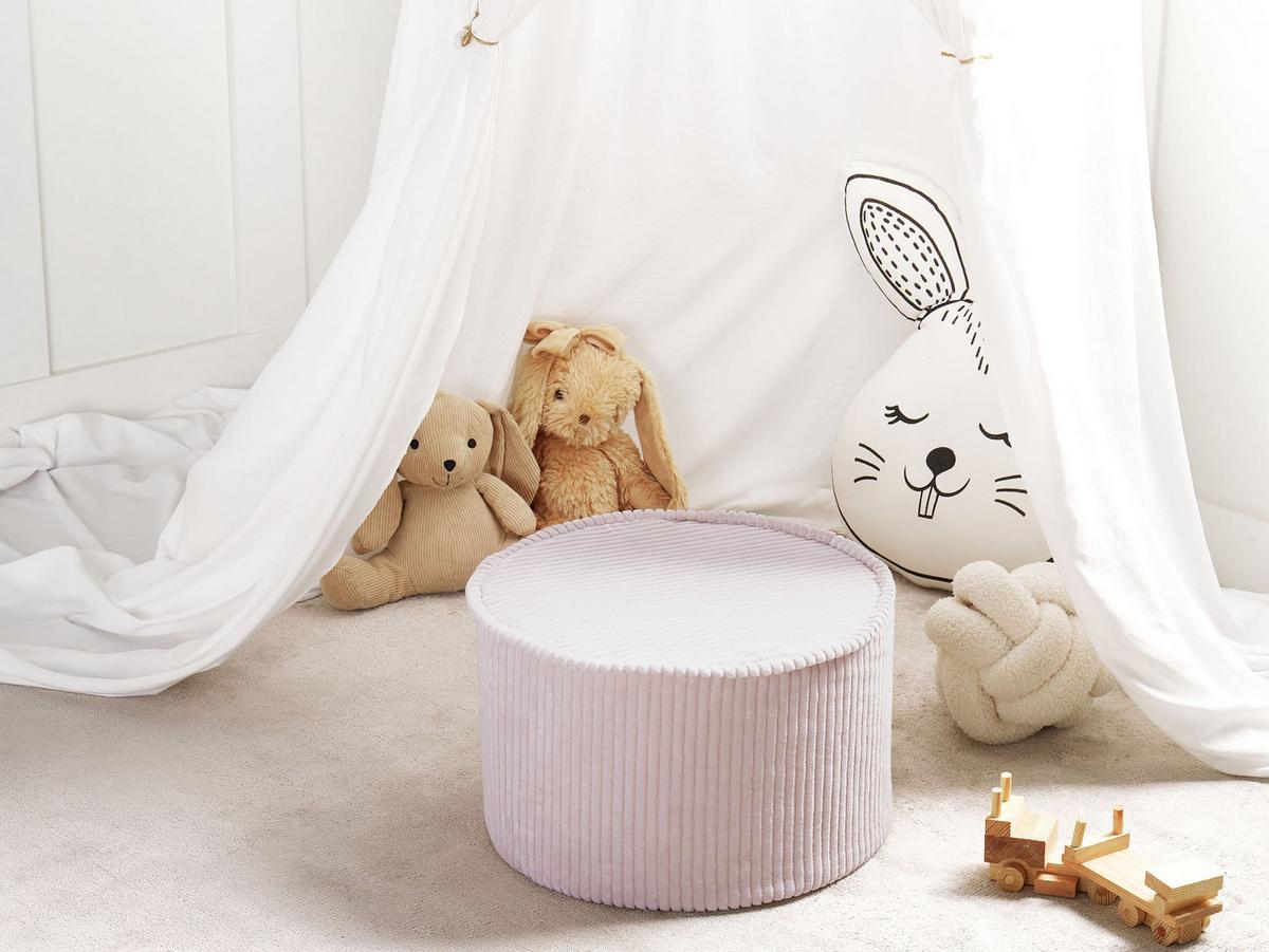 POUF Hellbeige Zikria - Beige, Textil (40/25/40cm) - Beliani