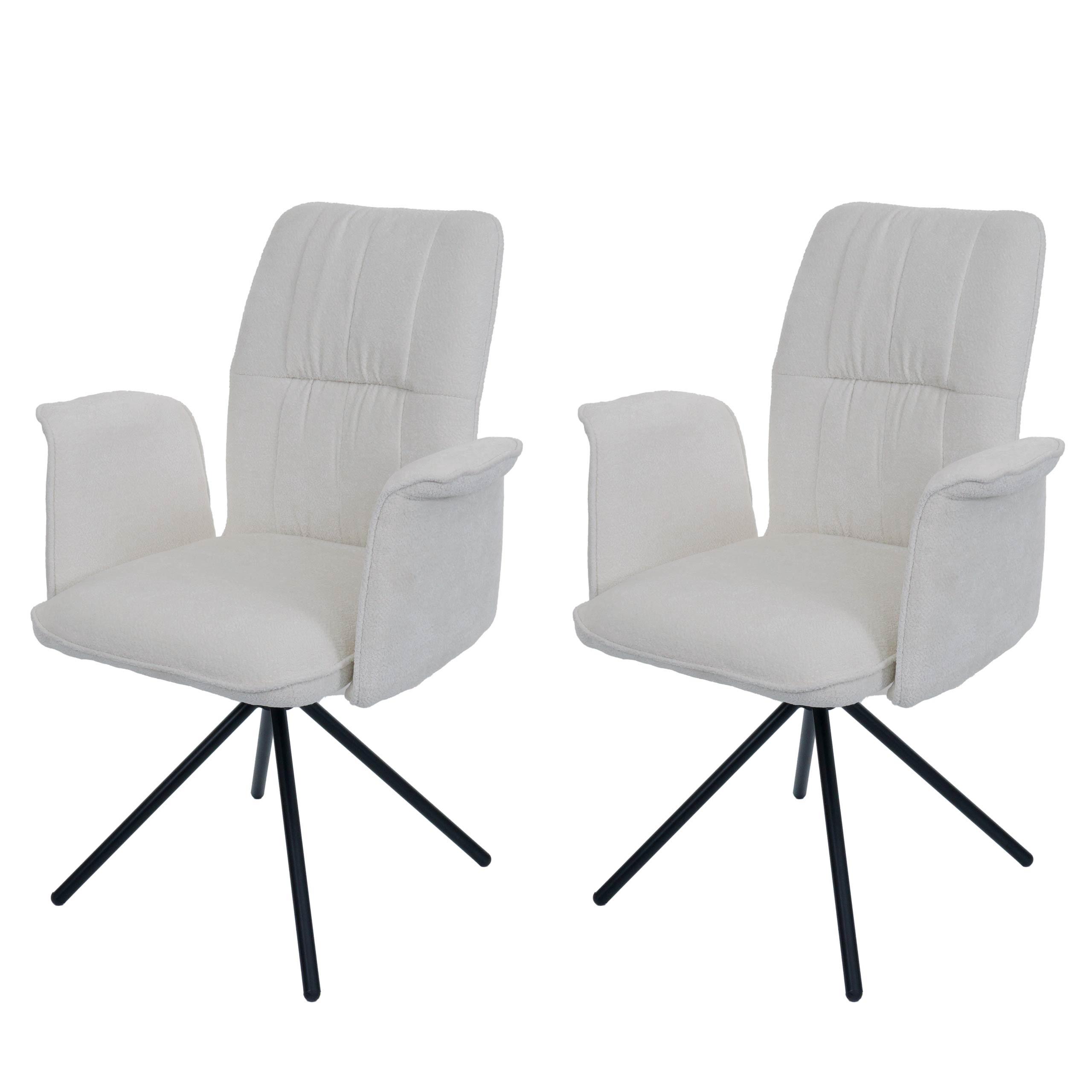 ESSZIMMERSTUHL Cremeweiß 2er-Set - Creme/Weiß, Textil (70/94/60cm) - MCW