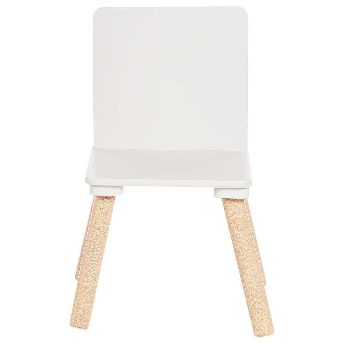 KINDERTISCH mit Stühlen Weiß Wringley - Weiß, Holzwerkstoff (60/42/60cm) - Beliani