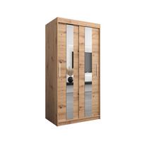 SCHWEBETÜRENSCHRANK 200/100/62 2-türig - Silberfarben/Eiche Artisan, Holz/Kunststoff (100/200/62cm) - MÖBEL KRYSPOL
