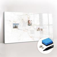 MAGNETTAFEL 120x60 Edler Marmor - Weiß, Glas (120/60/0.4cm) - TULUP