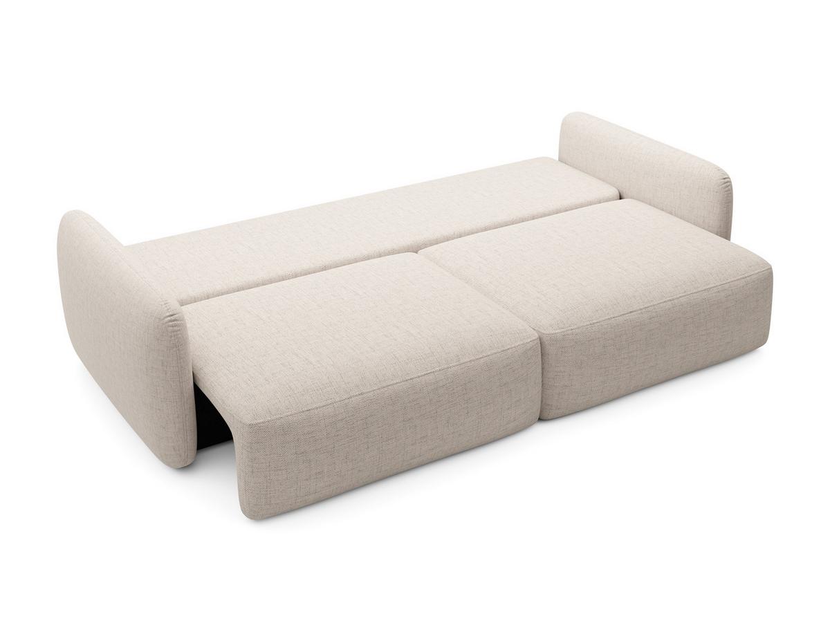 BETTSOFA ATTO Creme Chenille-Stoff mit Schlaffunktion - Creme, Textil (103/87/238cm) - MASSENO