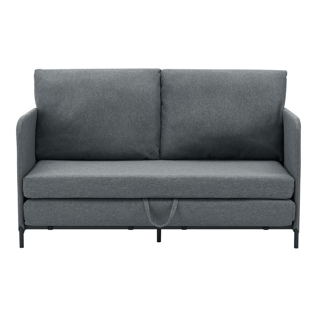 SCHLAFSOFA Soini - Dunkelgrau, Textil/Metall (125/78/67cm) - [en.casa]