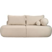 SCHLAFSOFA Bolla 3-Sitzer mit Bettkasten, Elfenbein Weiß Boucle 240/90/90 cm - Schwarz/Weiß, Kunststoff/Textil (240/90/90cm) - WFL GROUP