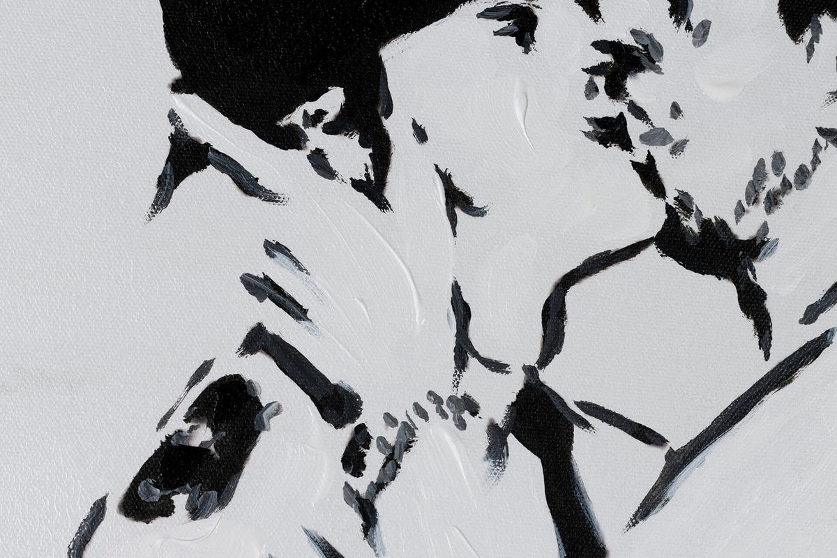 ACRYLBILD HANDGEMALT 75/100 cm - Schwarz, Holz/Textil (75/100cm) - KUNSTLOFT