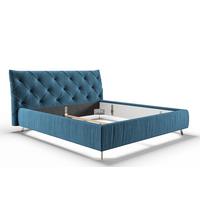 POLSTERBETT ANNY Petrol Velvet - Petrol, Textil (180/200cm) - KAWOLA