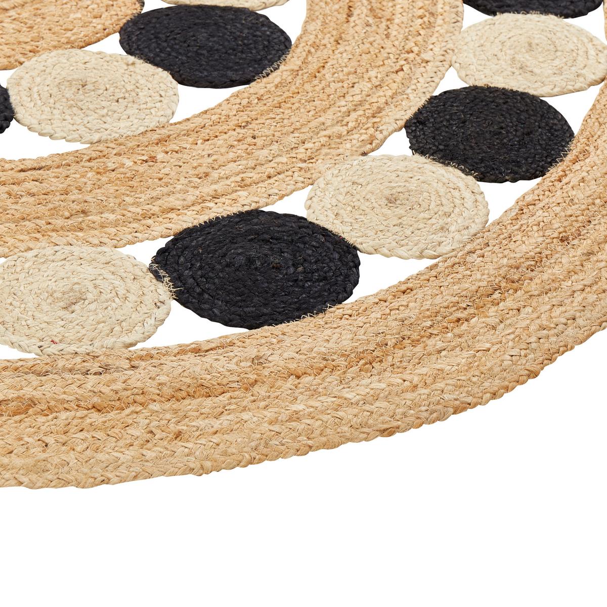 TEPPICH geflochten Hovit 140/140 cm - Beige, Naturmaterialien (140/140cm) - Beliani