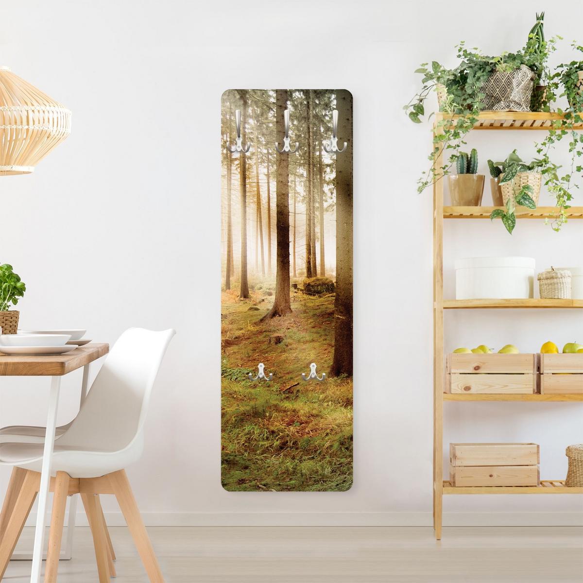 WANDGARDEROBE - No.CA48 Morning Forest 34/105 cm - Braun, Holzwerkstoff (34/105/1.6cm) - Bilderwelten