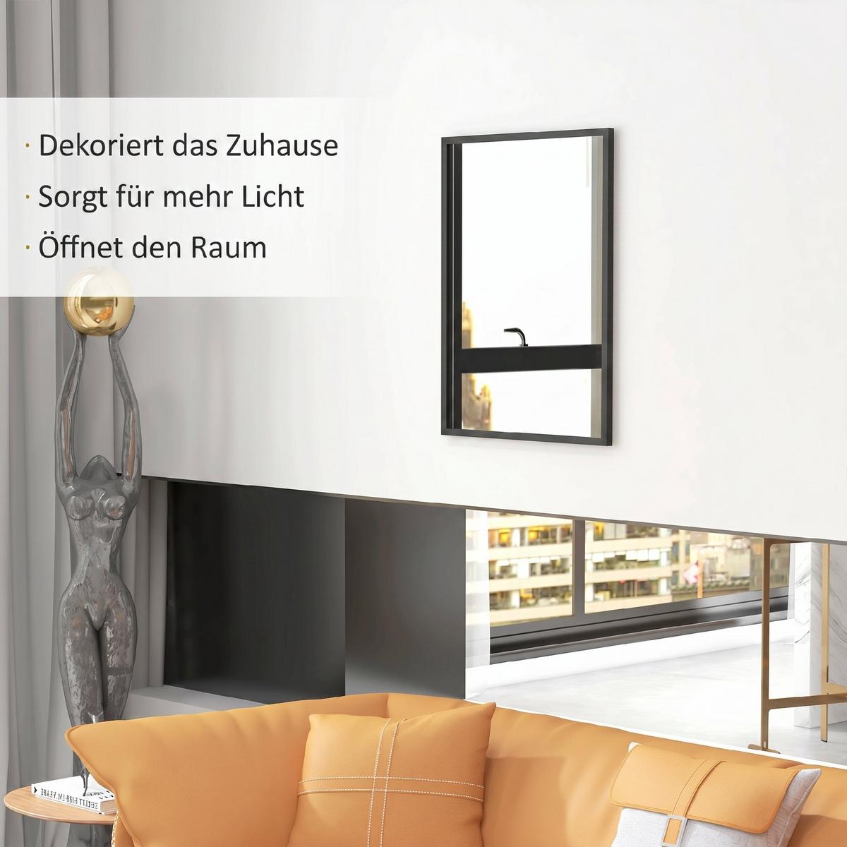 WANDSPIEGEL MDF Glas Weiß - Weiß, Holzwerkstoff (2/80/60cm) - HOMCOM