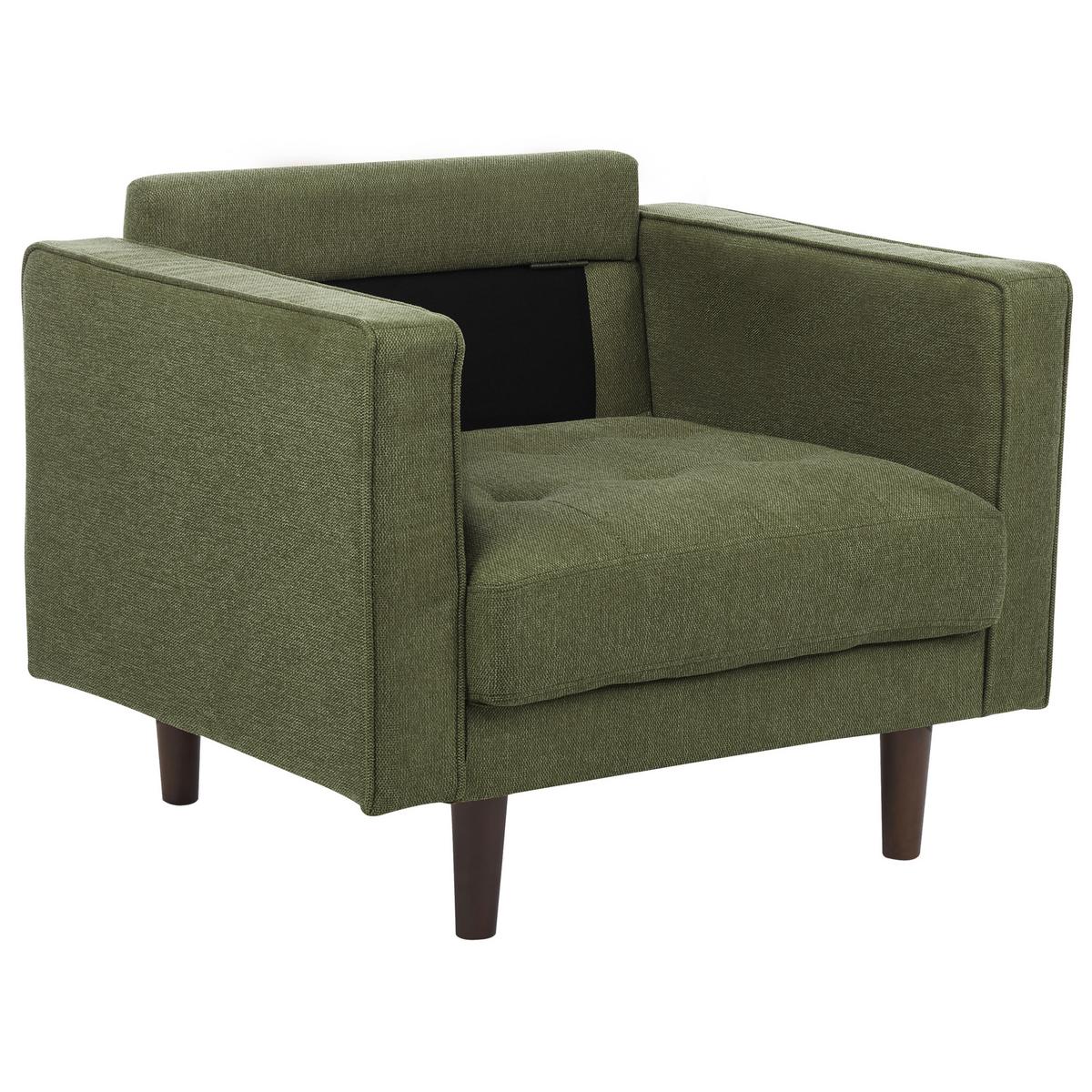 SESSEL dunkelgrün Nurmo - Dunkelbraun/Grün, Textil (86/78/74cm) - Beliani