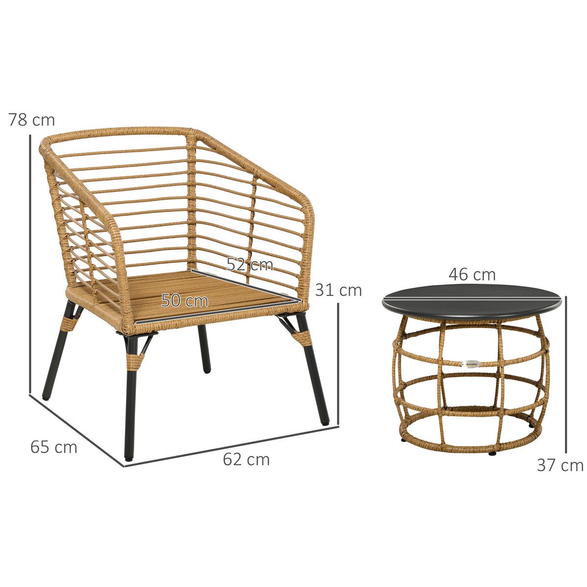 GARTENMÖBEL Set, Stahl, Sand+Dunkelgrau - Sandfarben, Metall - Outsunny