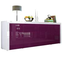SIDEBOARD La Paz Brombeer Hochglanz / Weiß Hochglanz - Brombeere, Holzwerkstoff (200/72/35cm) - Vladon