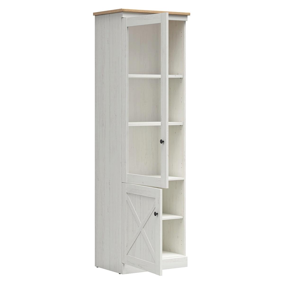 VITRINE Victoria Weiß und Holz - Weiß, Holzwerkstoff (63/201/43cm) - Petits-meubles
