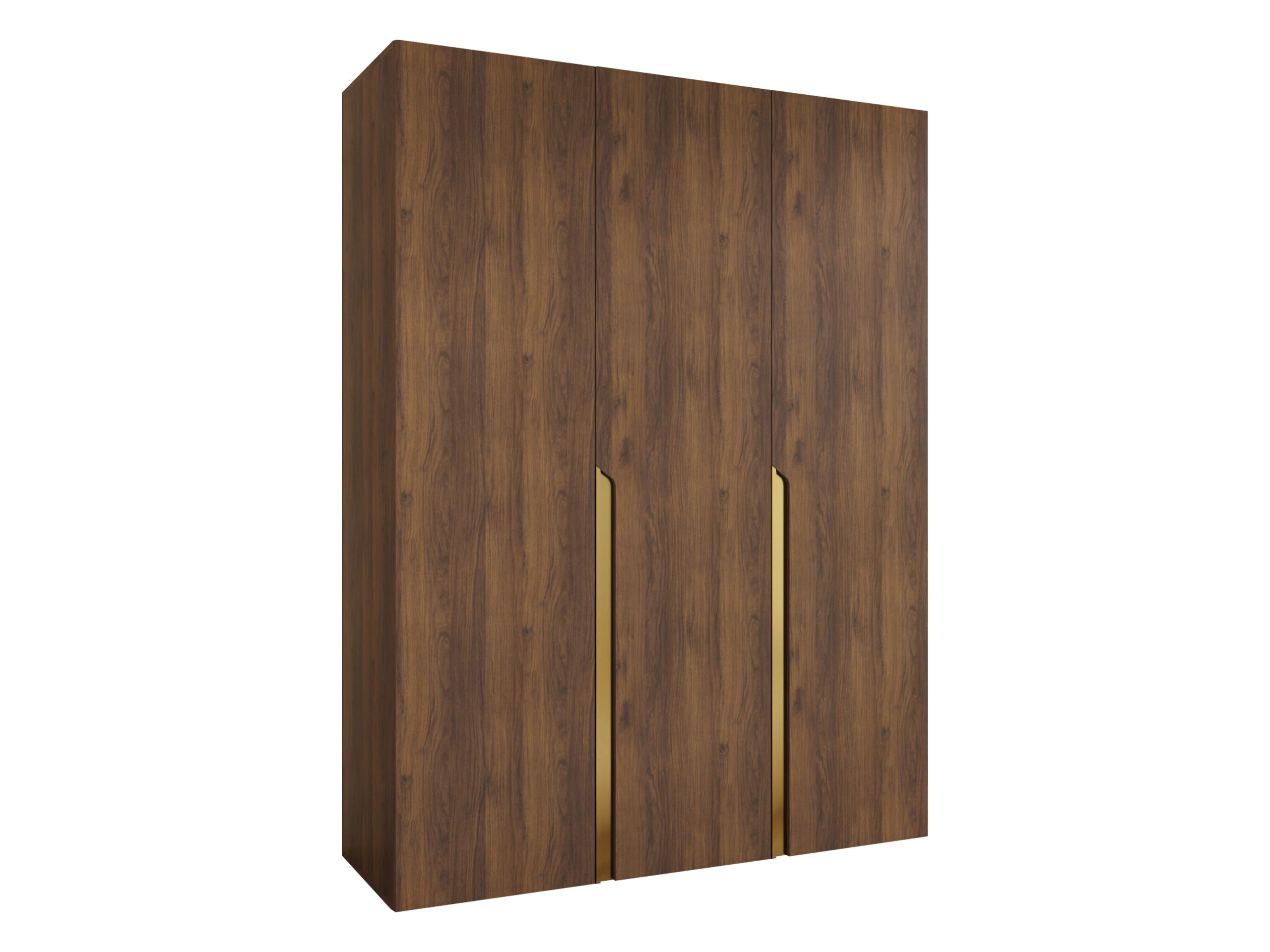 DREHTÜRENSCHRANK Mila I 150 - Goldfarben/Nussbaumfarben, Holzwerkstoff/Kunststoff (150/202/52cm) - MIRJAN24