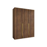 DREHTÜRENSCHRANK Mila I 150 - Goldfarben/Nussbaumfarben, Holzwerkstoff/Kunststoff (150/202/52cm) - MIRJAN24