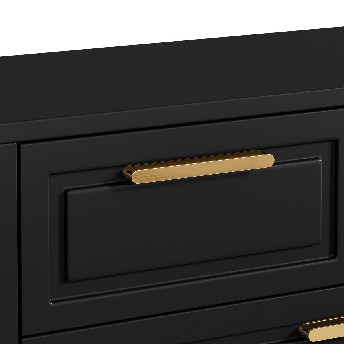 SCHUHSCHRANK mit verstellbaren Regalen und Schubladen, Schwarz - Schwarz, Holzwerkstoff (24/107/95cm) - Urban Meuble