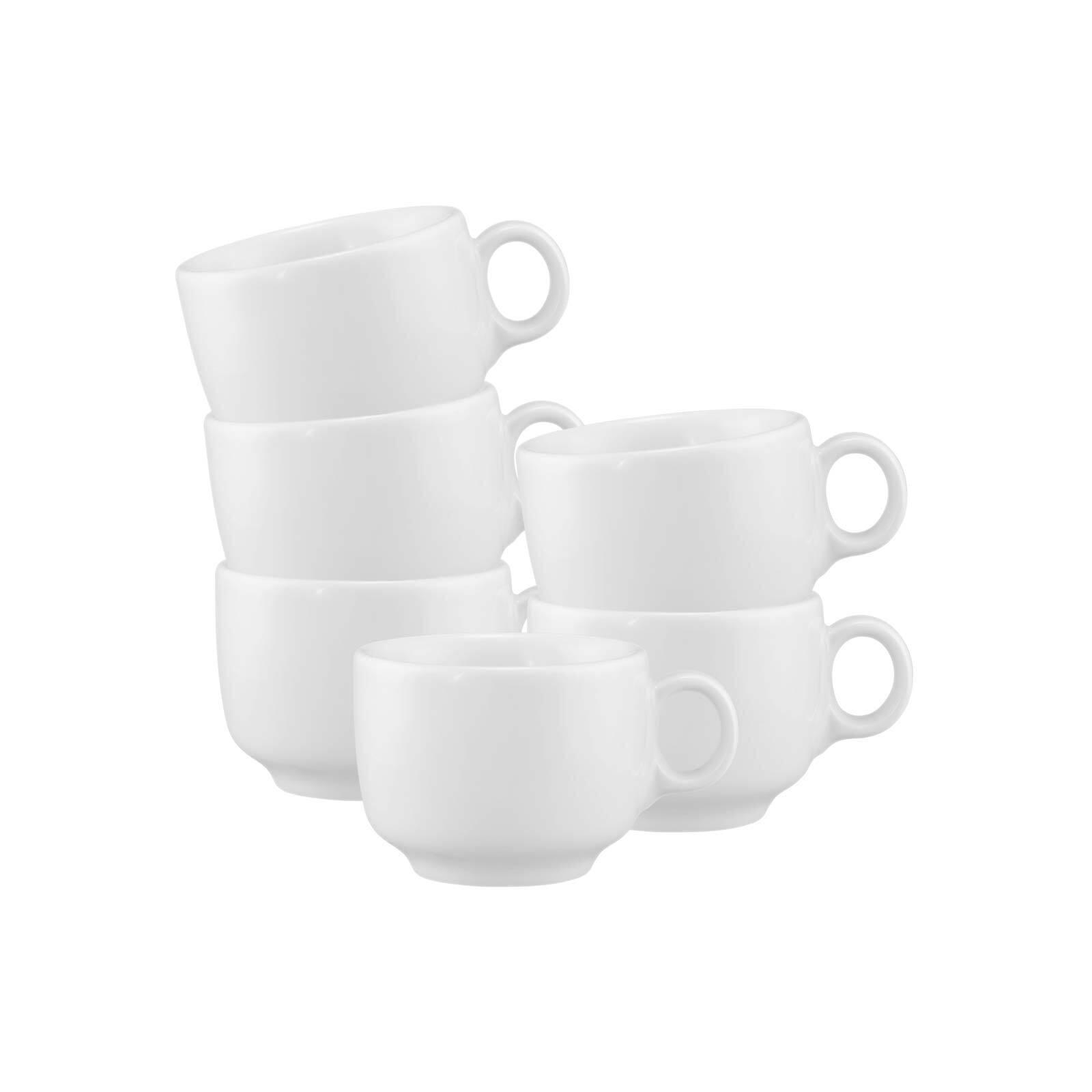 ESPRESSOTASSEN MIT HENKEL Sento Home weiß 80 ml 6er Set - Weiß, Keramik (0.08L) - Seltmann Weiden