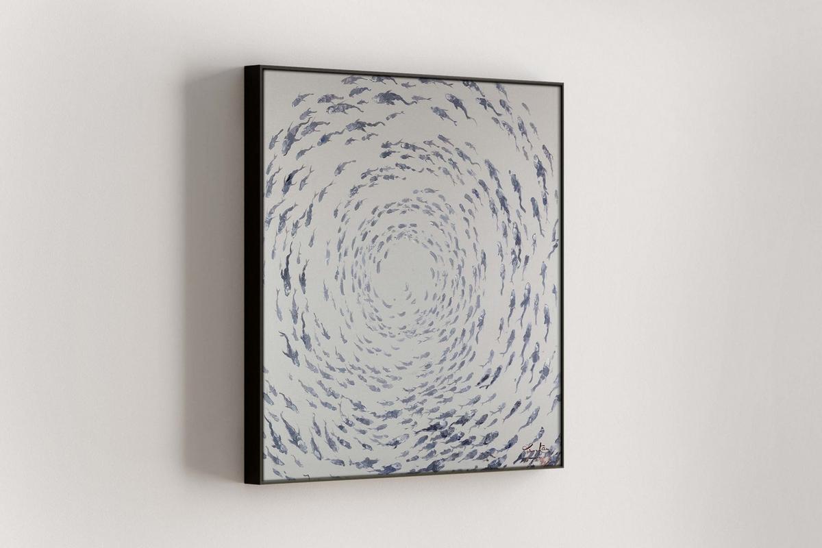 ÖLGEMÄLDE 80/80 cm - Weiß/Grau, Holz/Textil (80/80cm) - KUNSTLOFT