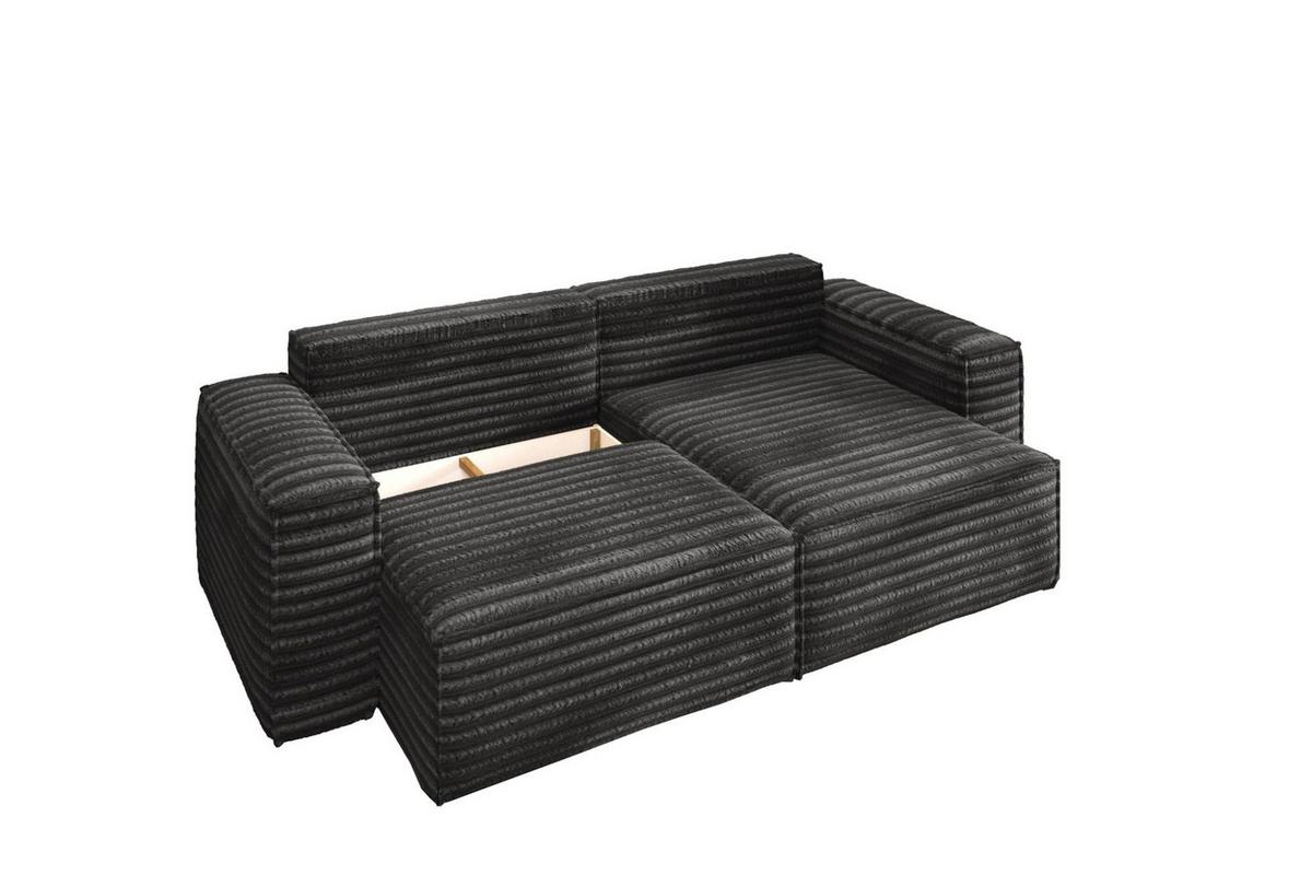 ECKSOFA Schlafsofa Madlen - Anthrazit, Holzwerkstoff/Textil (248/140cm) - Fun Möbel