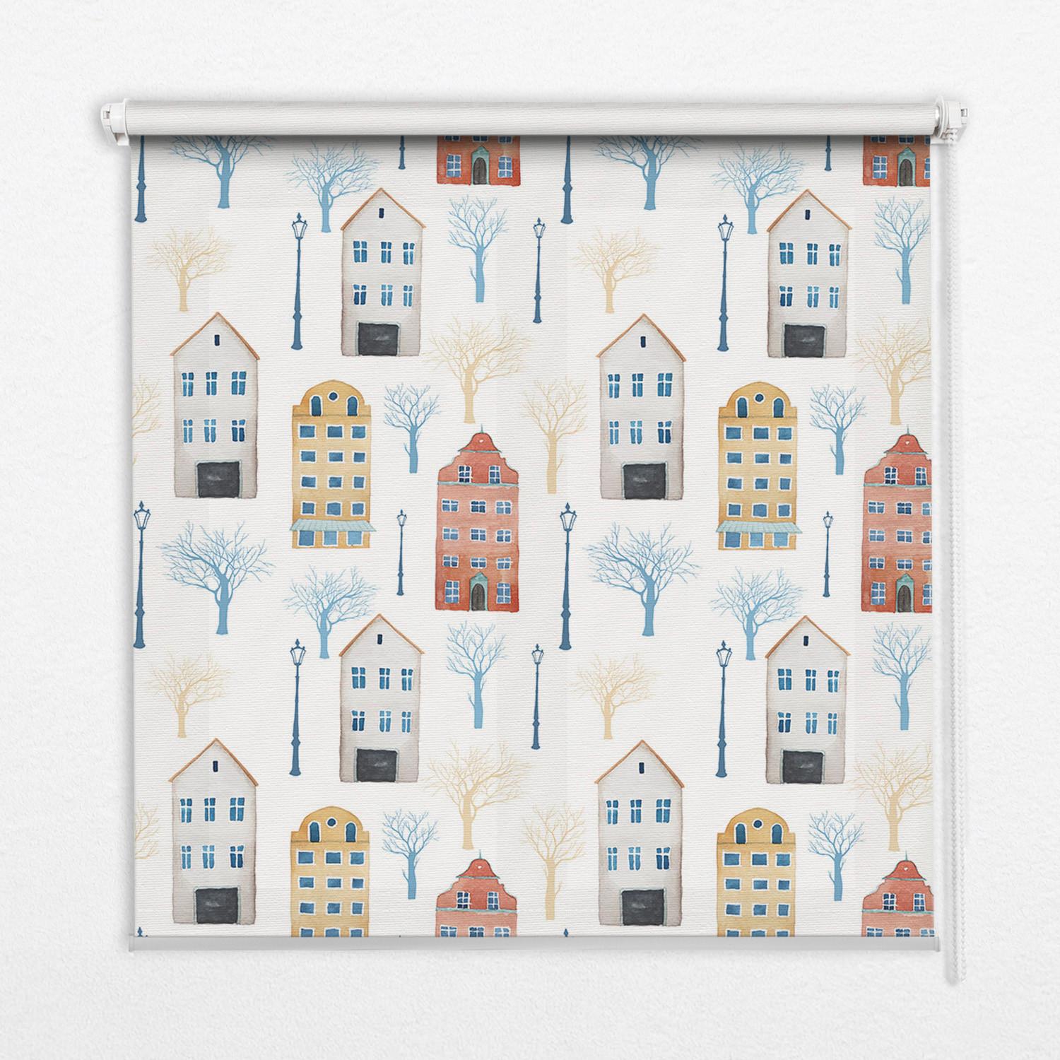 INNENROLLO - Fensterrollo - Rollo - 150x180 cm - Blöcke - Rot, Kunststoff (150/180/0.5cm) - TULUP