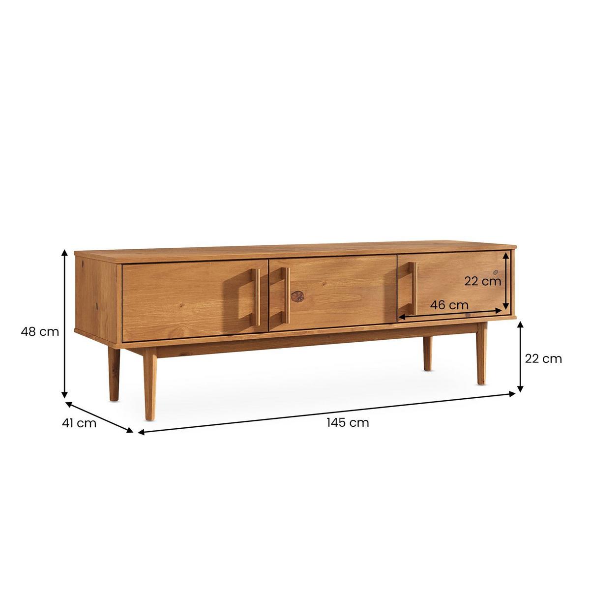 LOWBOARD TECCA - Eichefarben, Holz (145/48/41cm) - IDIMEX