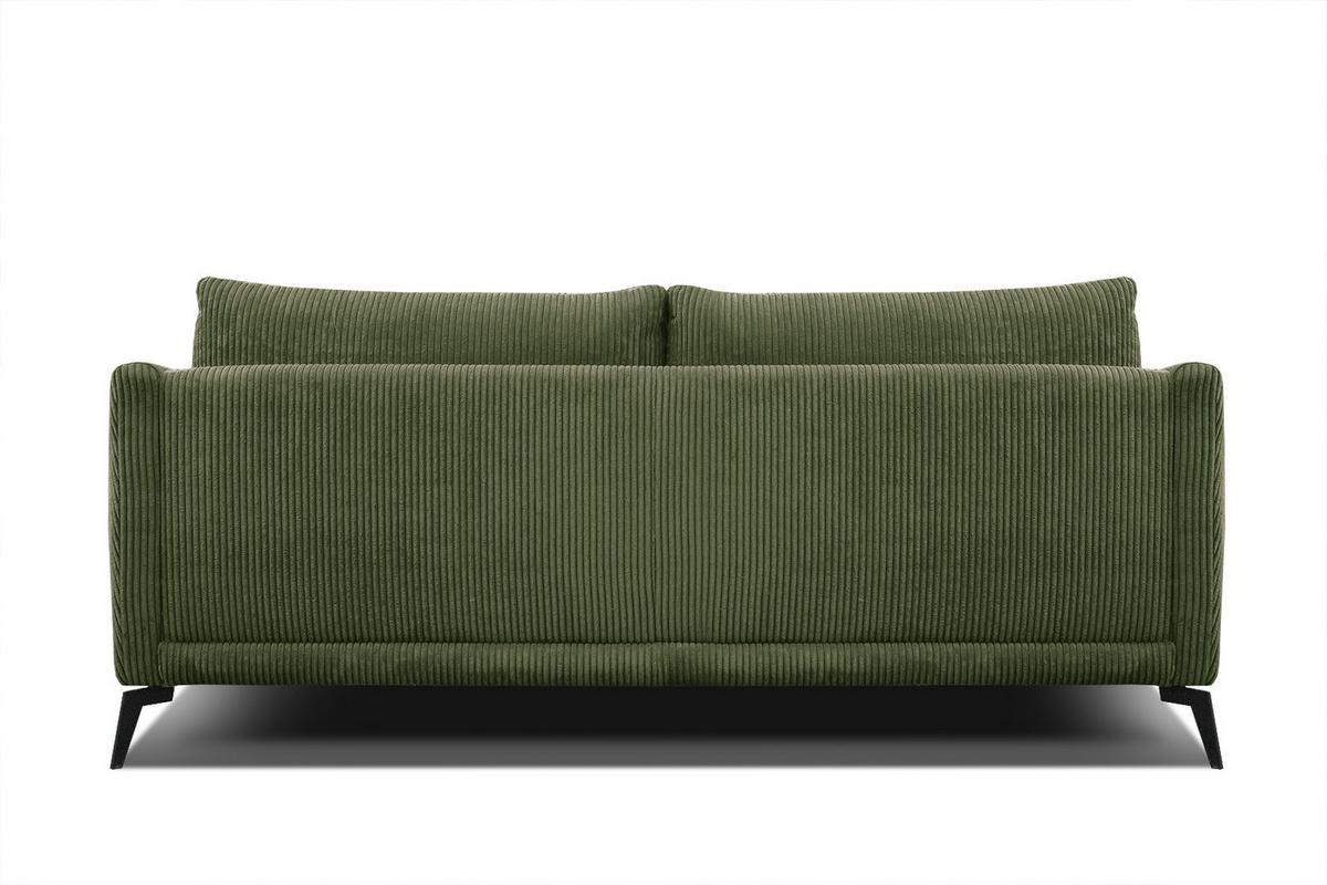 SOFA VILT 3-Sitzer, olivgrün - Schwarz/Olivgrün, Holzwerkstoff/Textil (202/89/94cm) - Wozimo