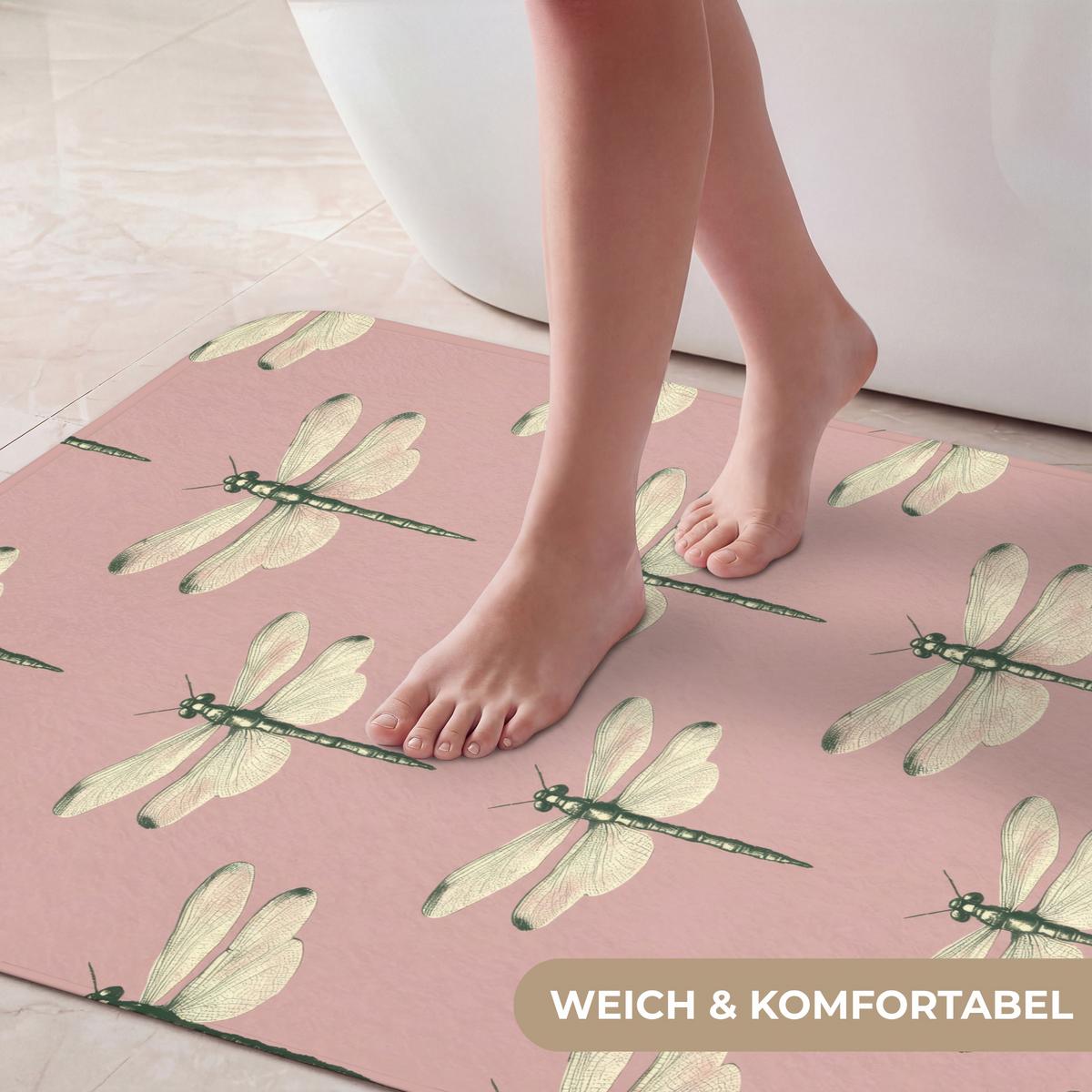 BADEMATTE Lillibells - Muster - Rosa 60x90 cm - Rosa, Textil (60/90cm) - OnlyWow