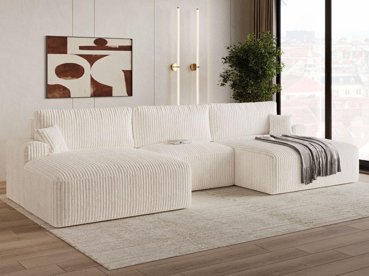 ECKSOFA U Serene Creme - Creme, Holz/Textil (391/145cm) - Graingold